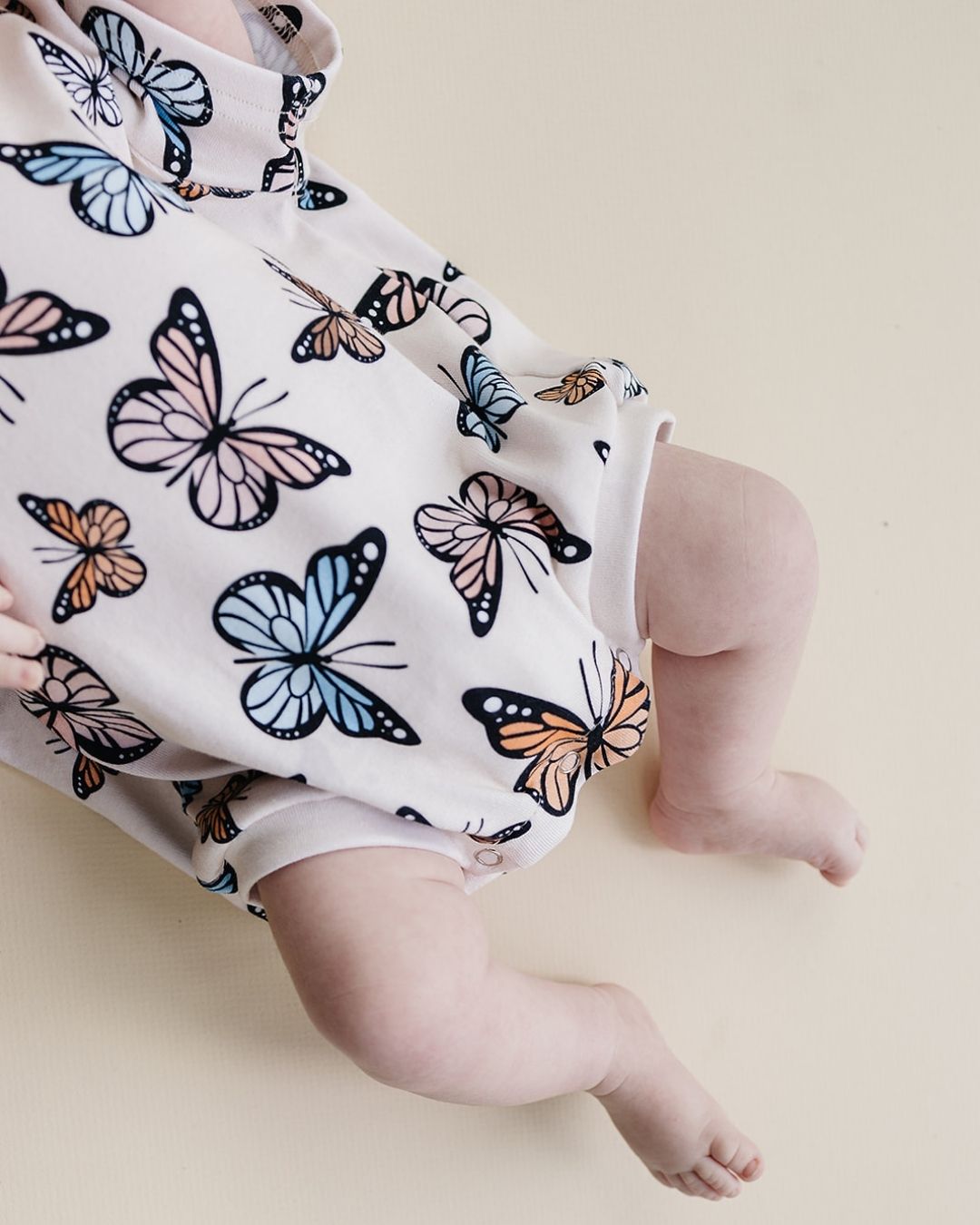 Baby Girl Butterflies Short Sleeve Bubble Romper