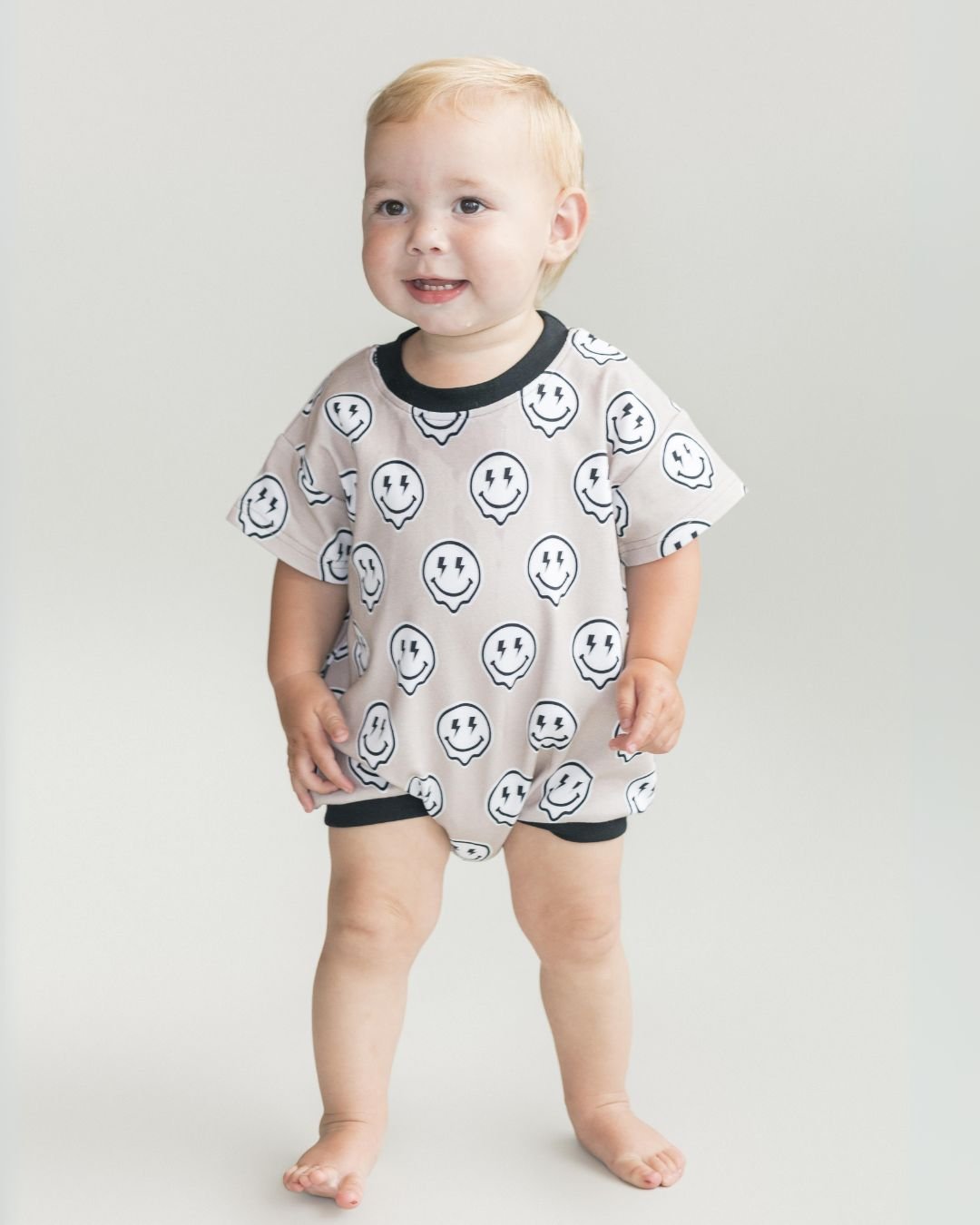 Electric Drippy Short Sleeve Bubble Romper