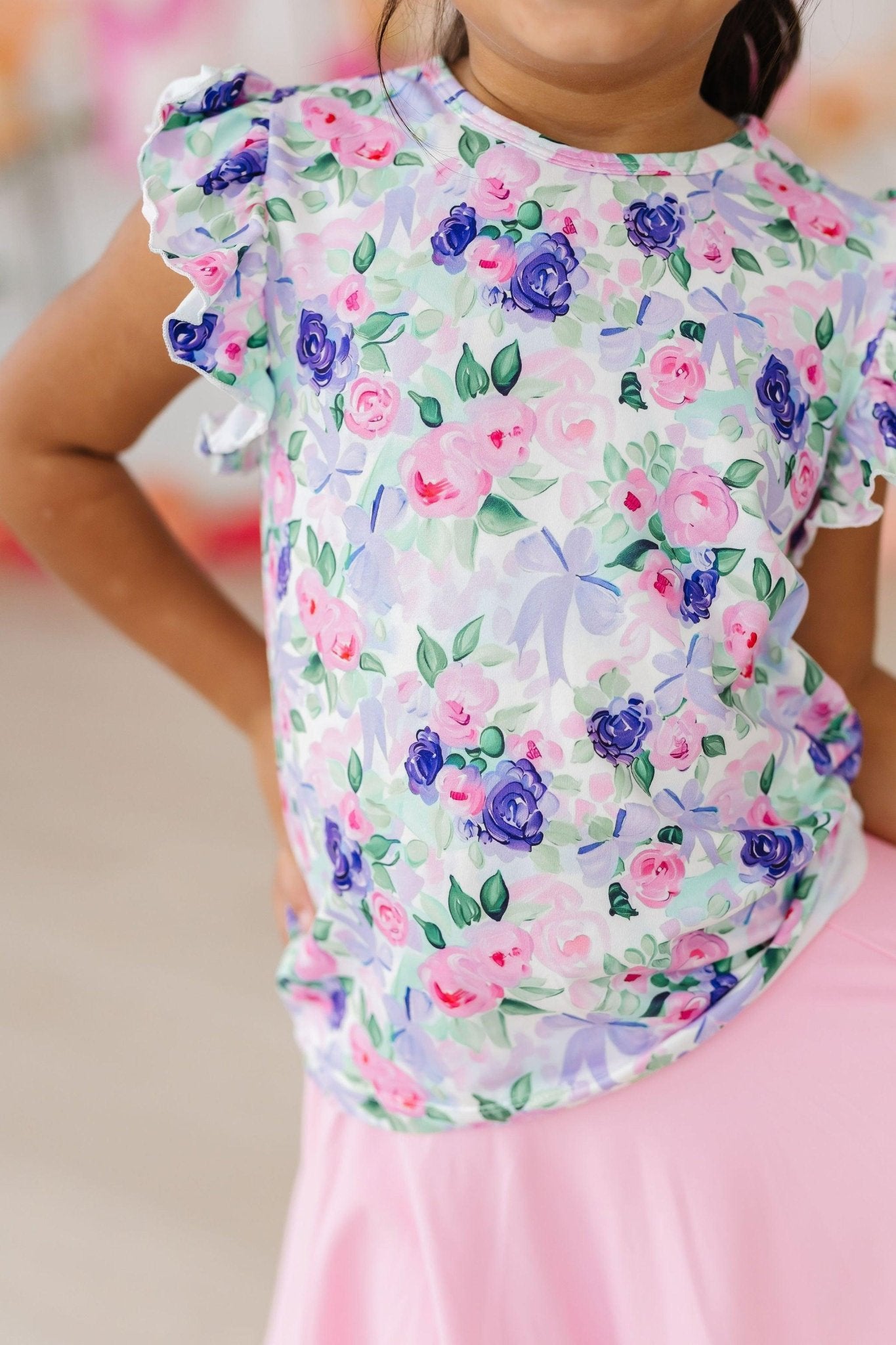 Short Sleeve Ruffle Tee - Blissfully Lavender BoutiqueMila & Rose ®