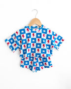 Checks & Star Shorts Set