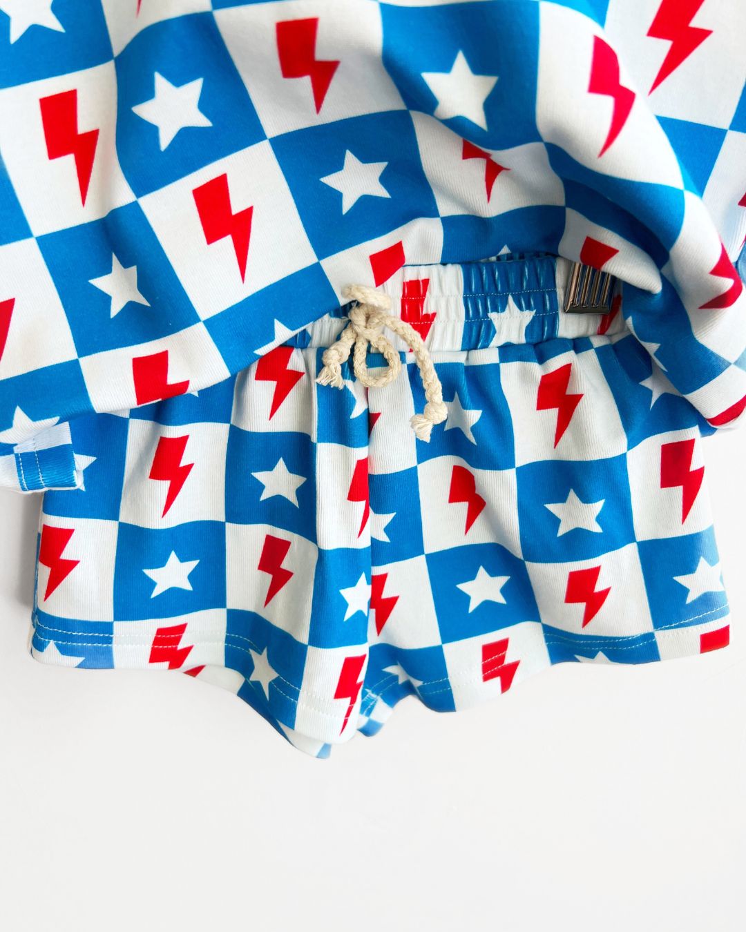 Checks & Star Shorts Set