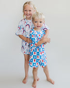 Checks & Star Shorts Set