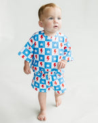 Checks & Star Shorts Set