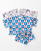 Checks & Star Shorts Set