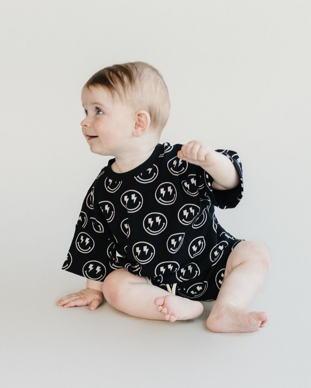 Boys Electric Smiley Shorts Set