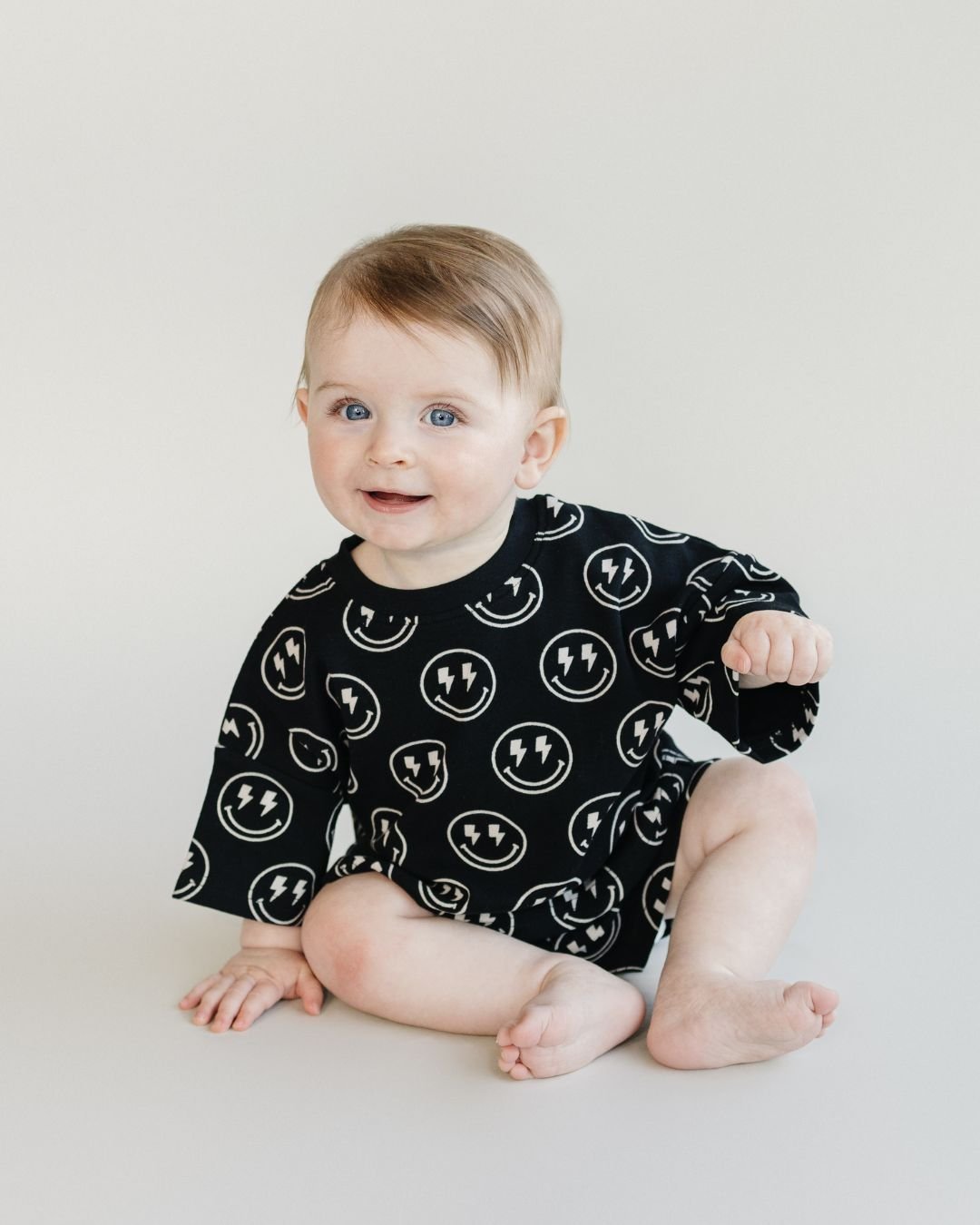 Boys Electric Smiley Shorts Set