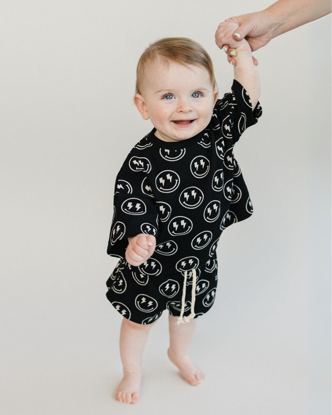 Boys Electric Smiley Shorts Set