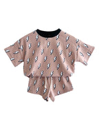 Lightning Bolt Cotton Shorts Set