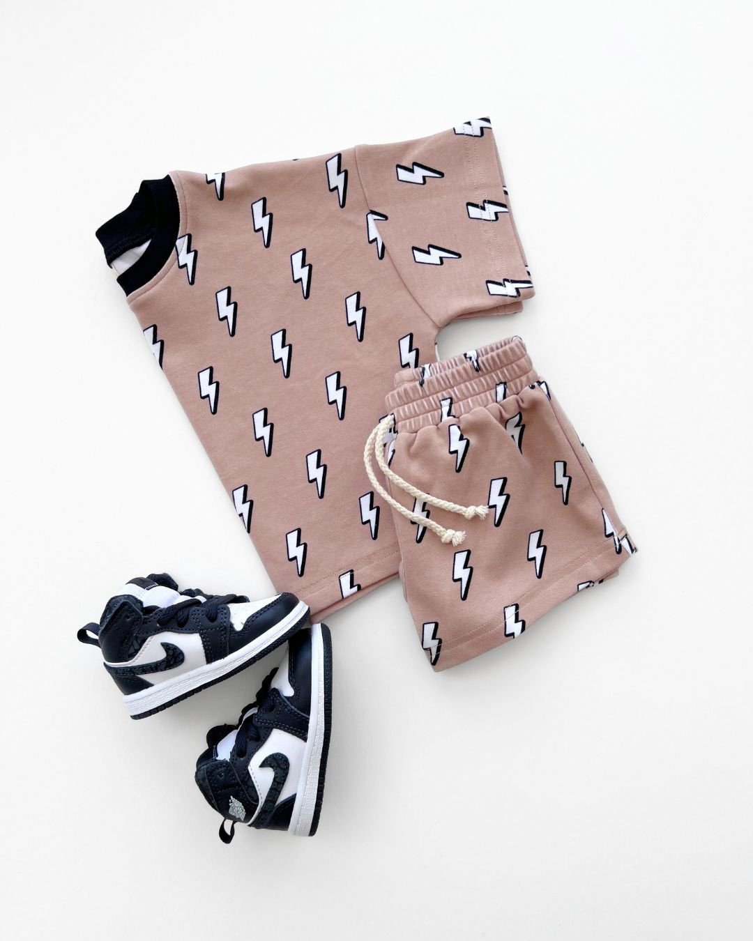 Lightning Bolt Cotton Shorts Set