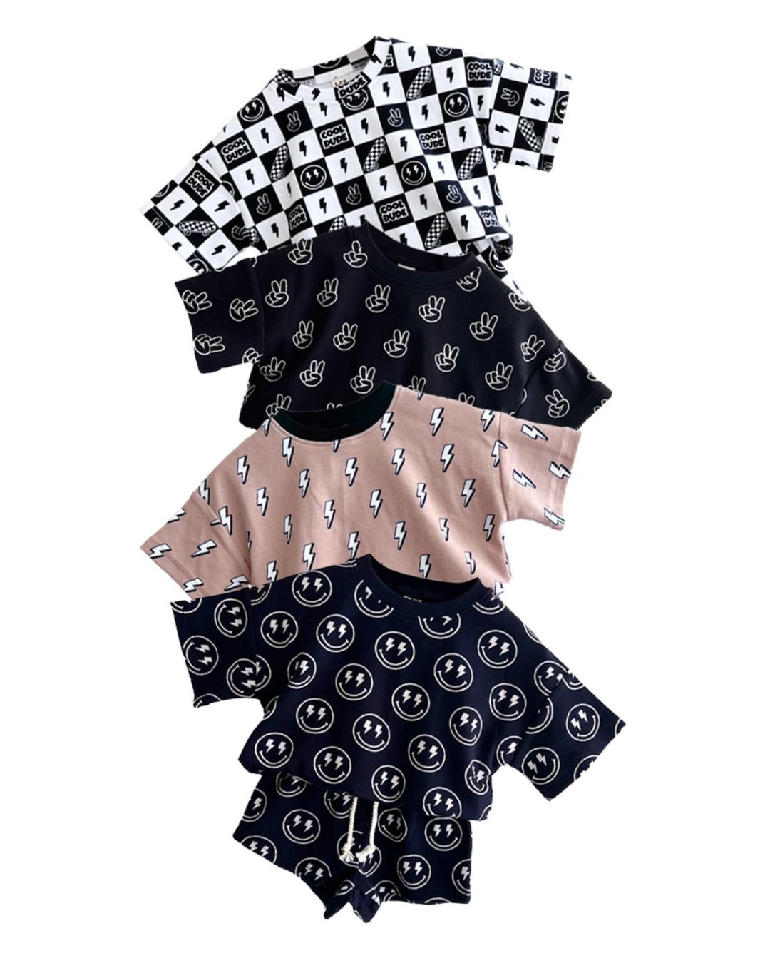 Lightning Bolt Cotton Shorts Set