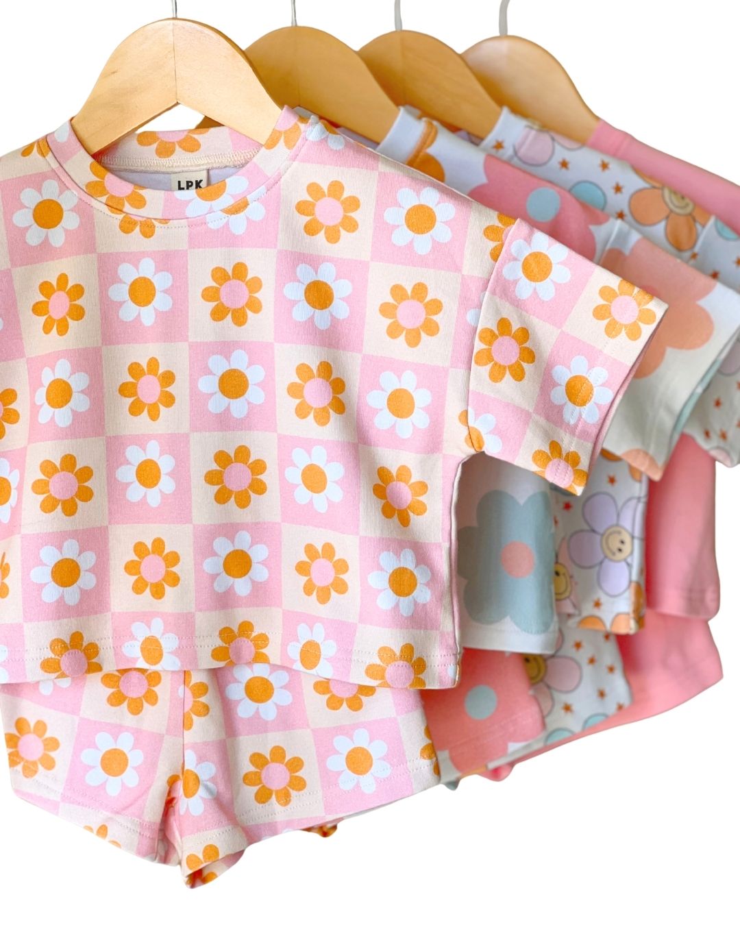 Girls Retro Daisy Shorts Set