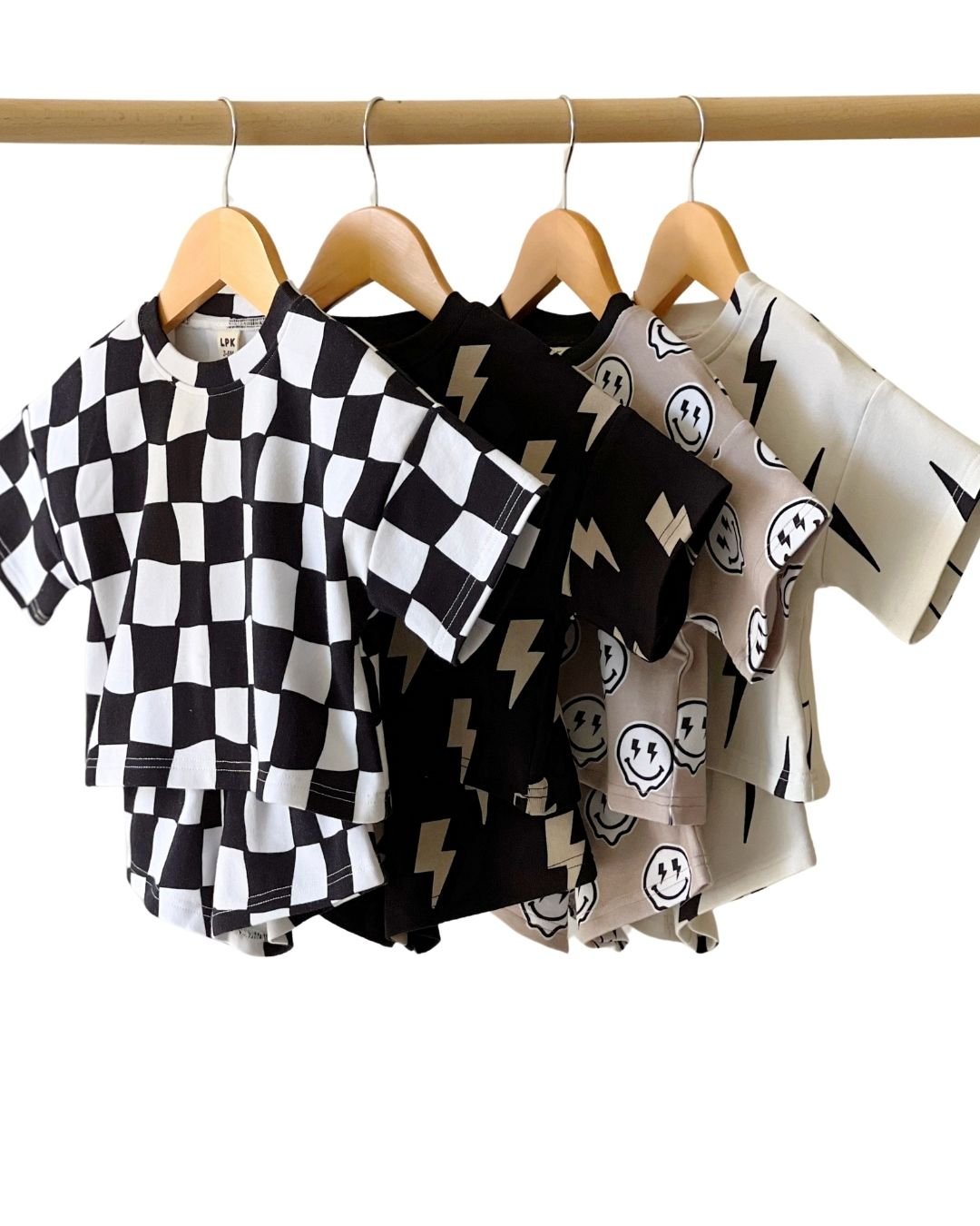 Wavy Checkered Shorts Set