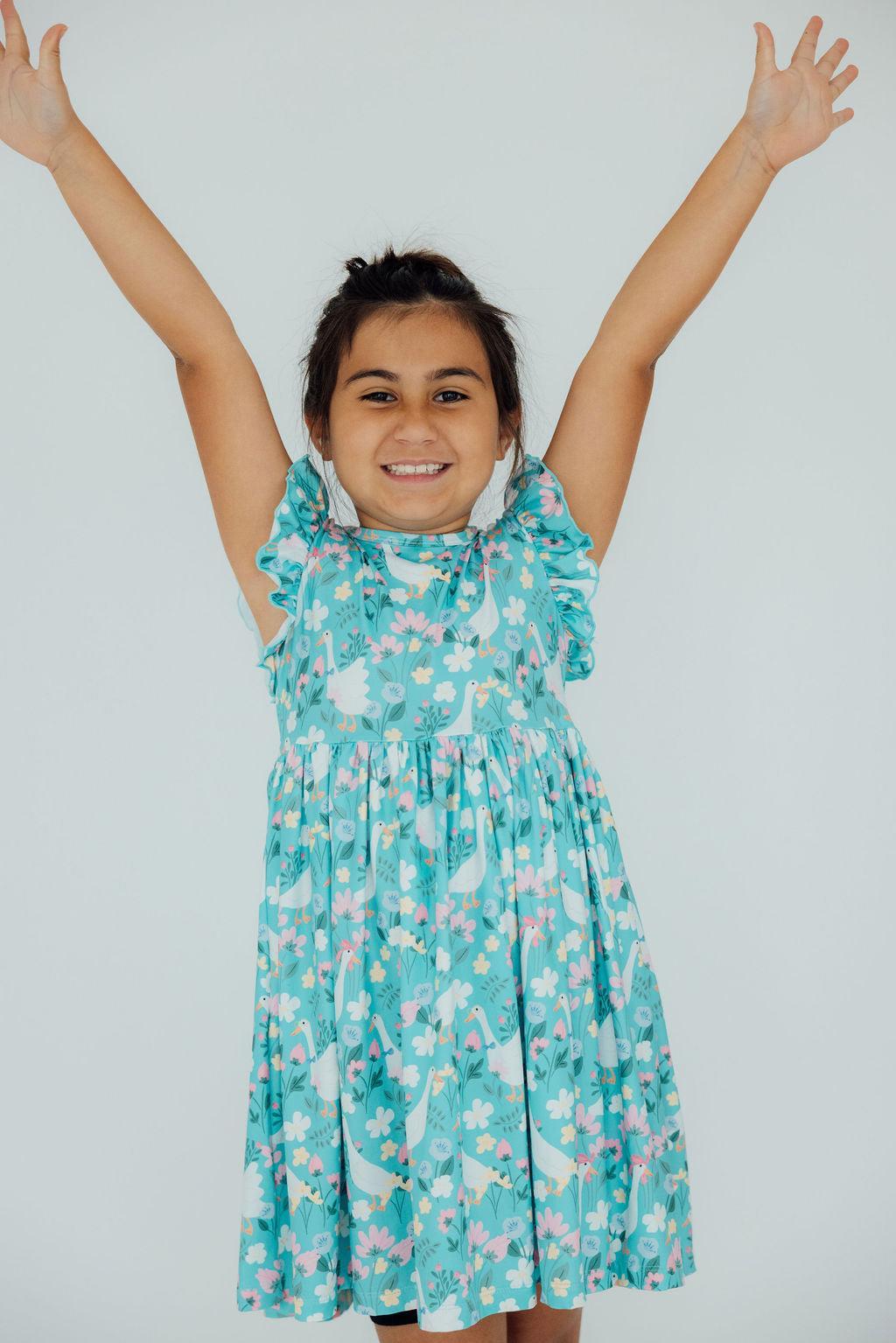 Silly Goose Flutter Sleeve Twirl Dress - Blissfully Lavender BoutiqueMila & Rose ®