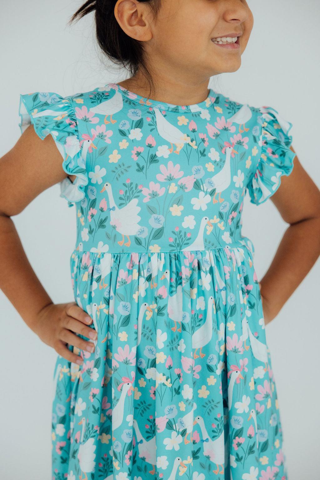 Silly Goose Flutter Sleeve Twirl Dress - Blissfully Lavender BoutiqueMila & Rose ®
