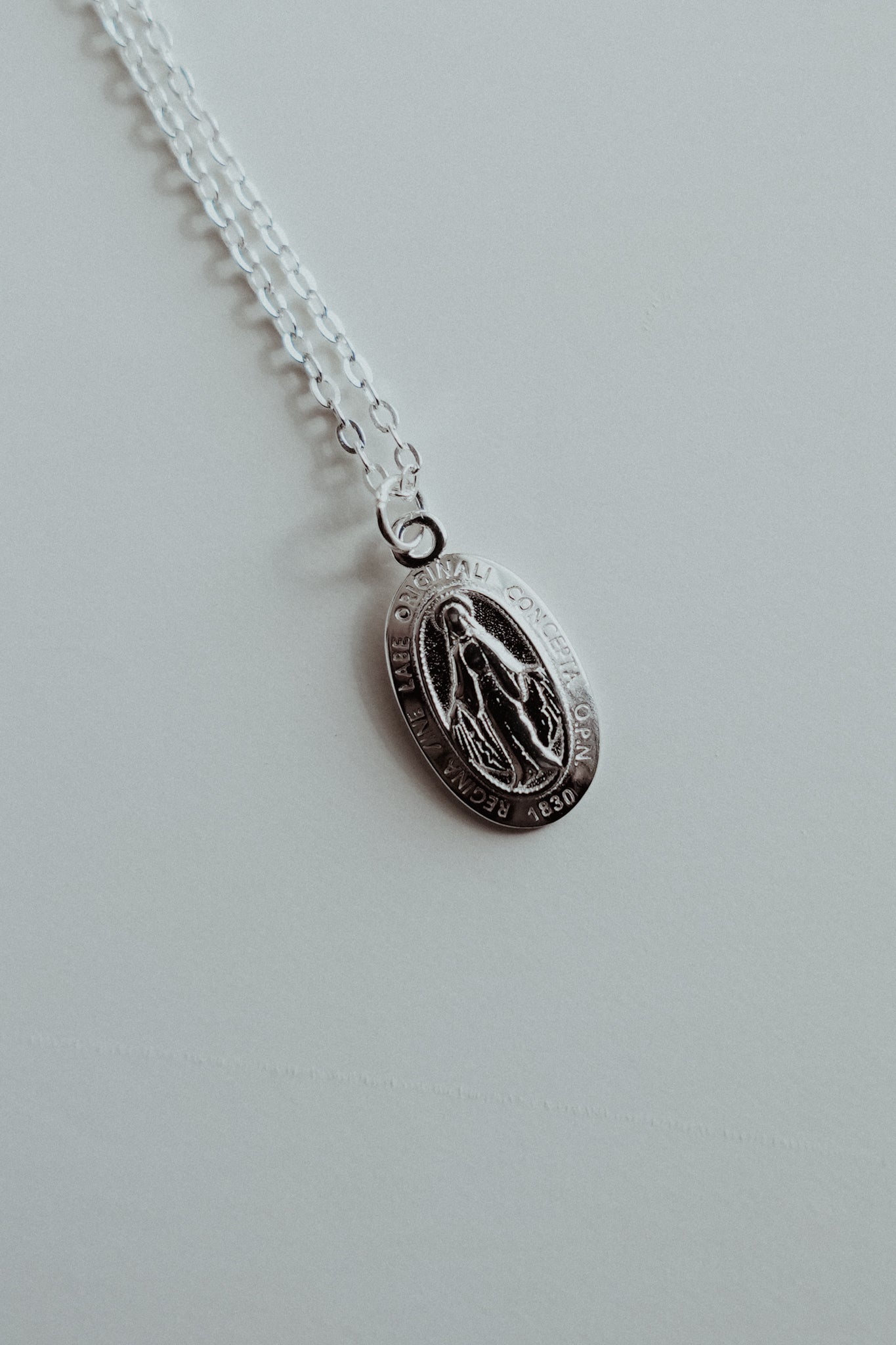 Miraculous Medal Necklace // Silver