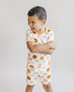 Smiley Bamboo Two Piece Shorts Set | Copper