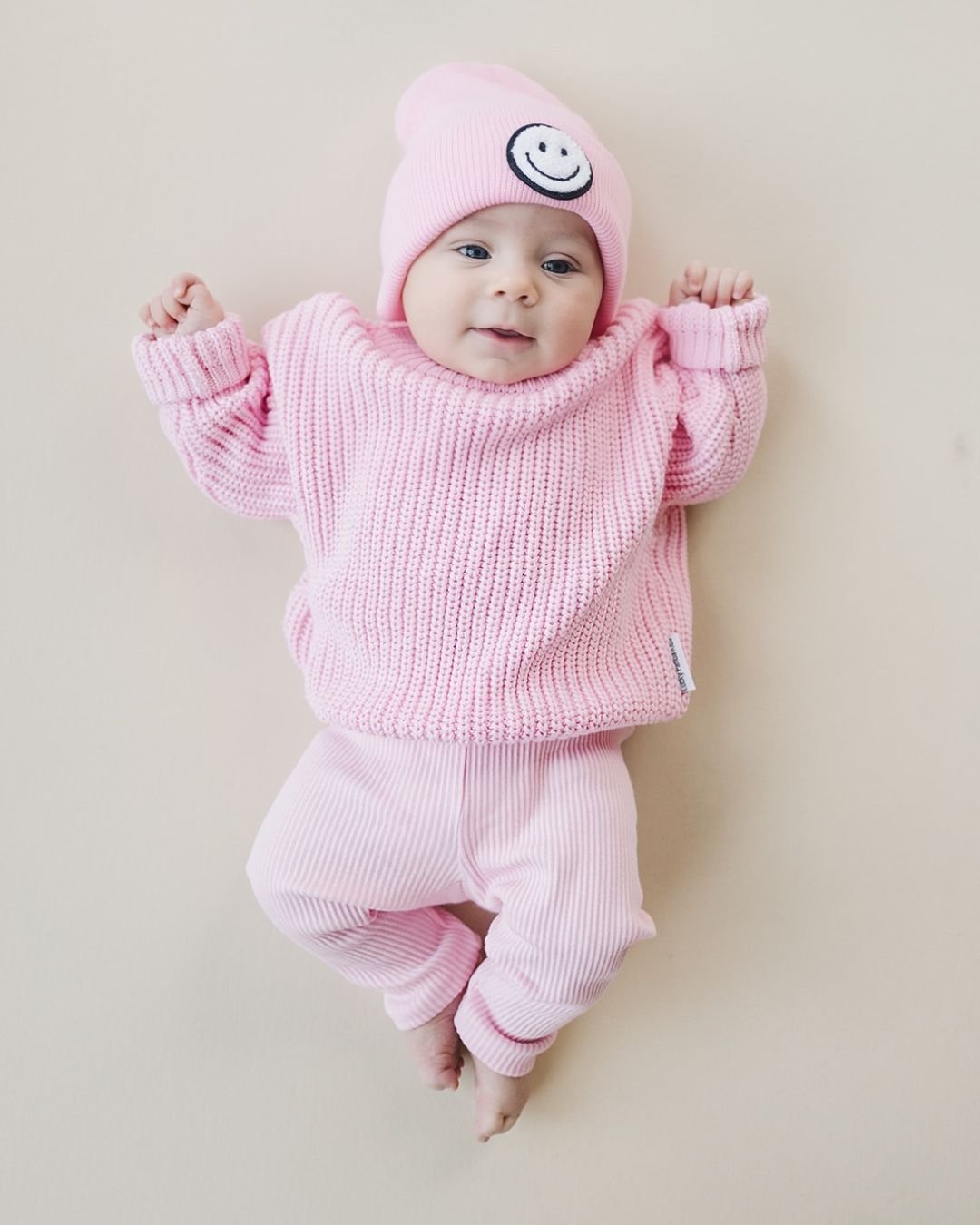 Pink Smiley Beanie