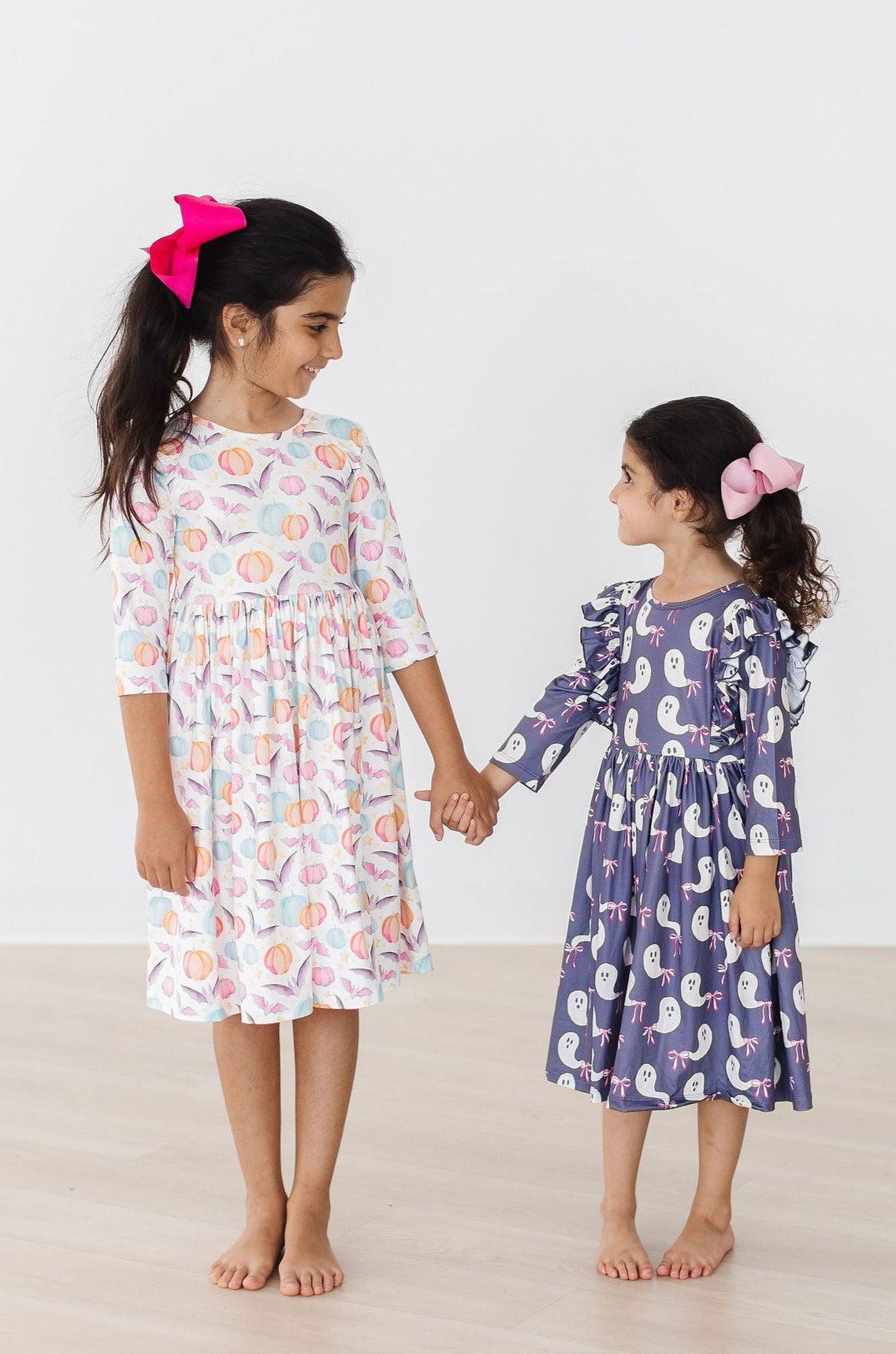 Spooky Sweetheart 3/4 Sleeve Pocket Twirl Dress - Blissfully Lavender BoutiqueMila & Rose ®