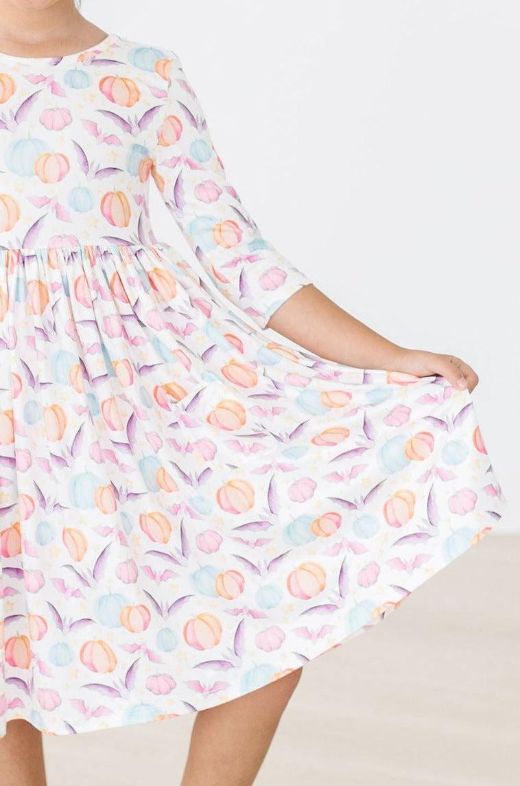 Spooky Sweetheart 3/4 Sleeve Pocket Twirl Dress - Blissfully Lavender BoutiqueMila & Rose ®