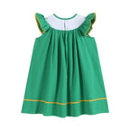 St. Patrick's Day Shamrock Green Smocked Bishop Dress