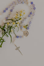 St. Teresa of Calcutta Rosary – Blue & White Beads - Blissfully Lavender BoutiqueAbundantly Yours Shop