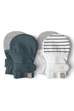 Stay - On Baby Mittens – Gray Stripe + Midnight (2 - Pack) - Blissfully Lavender Boutiquegoumikids