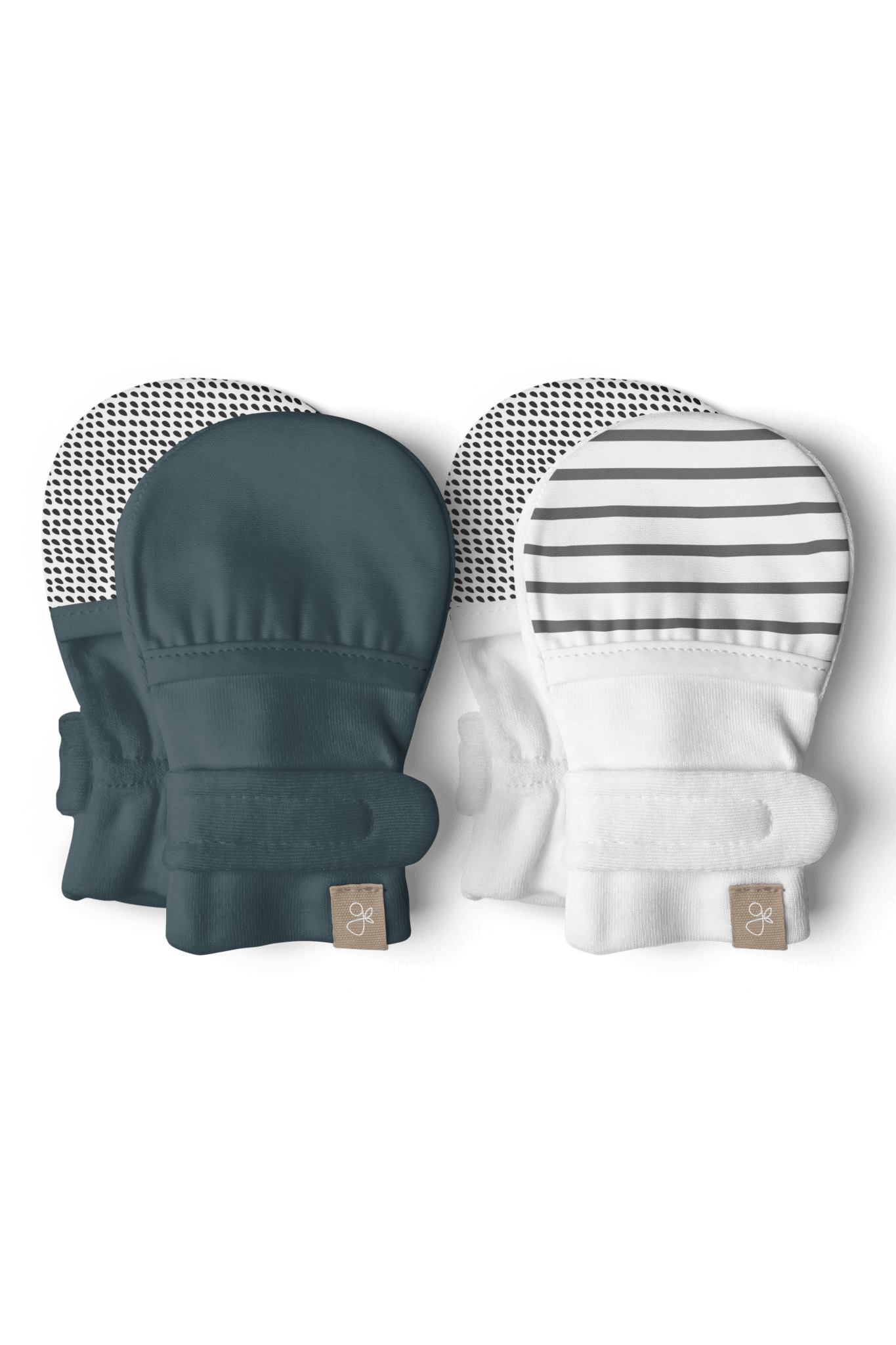 Stay - On Baby Mittens – Gray Stripe + Midnight (2 - Pack) - Blissfully Lavender Boutiquegoumikids