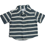 Stripe Linen Button Up Shirt - Blissfully Lavender BoutiqueMebie Baby