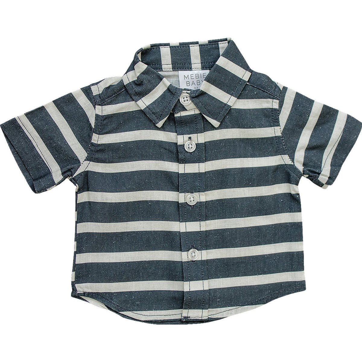 Stripe Linen Button Up Shirt - Blissfully Lavender BoutiqueMebie Baby