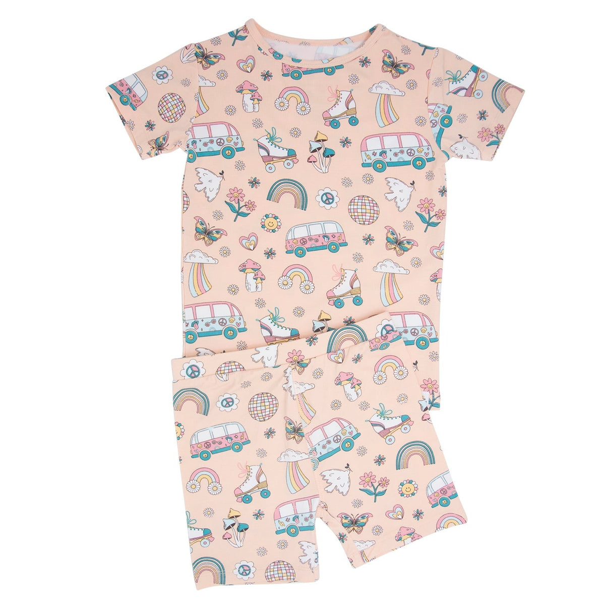 Girls Summer Two-Piece Pajama Short Set