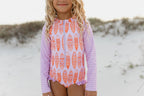 Surfboard Print Zip Swimsuit - Blissfully Lavender BoutiqueOopsie Daisy