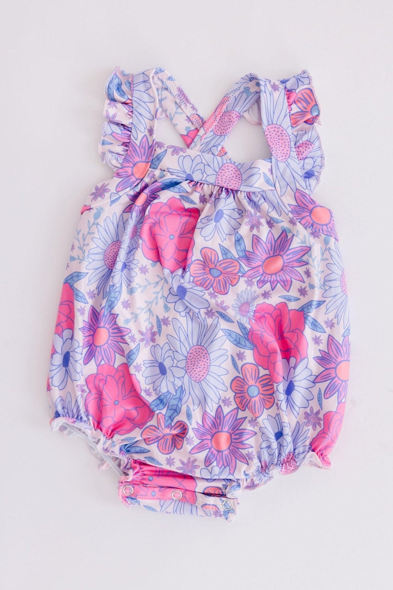 Sweet Springtime Ruffle Cross Back Romper - Blissfully Lavender BoutiqueMila & Rose ®
