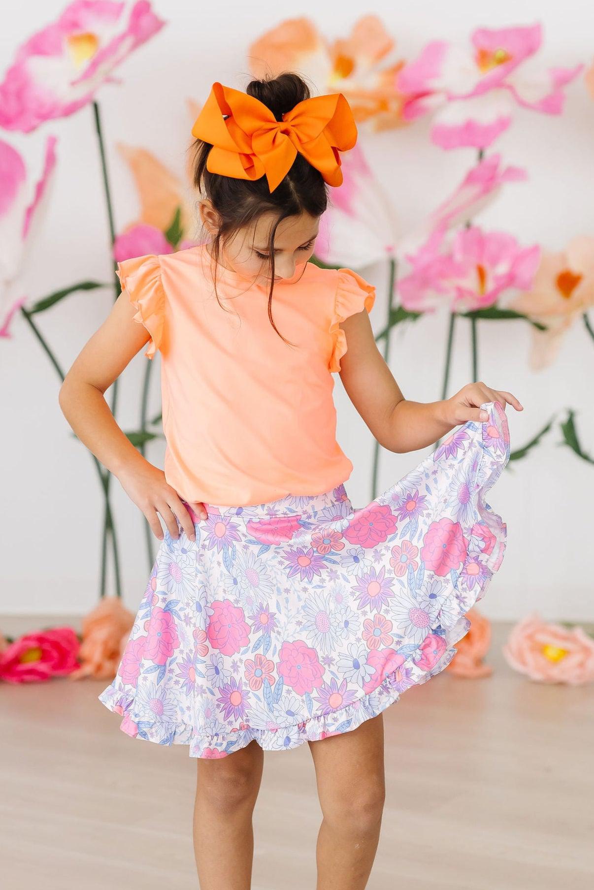 Sweet Springtime Ruffle Twirl Skort - Blissfully Lavender BoutiqueMila & Rose ®
