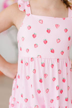 Sweet Strawberries Ruffle Maxi Dress - Blissfully Lavender BoutiqueMila & Rose ®