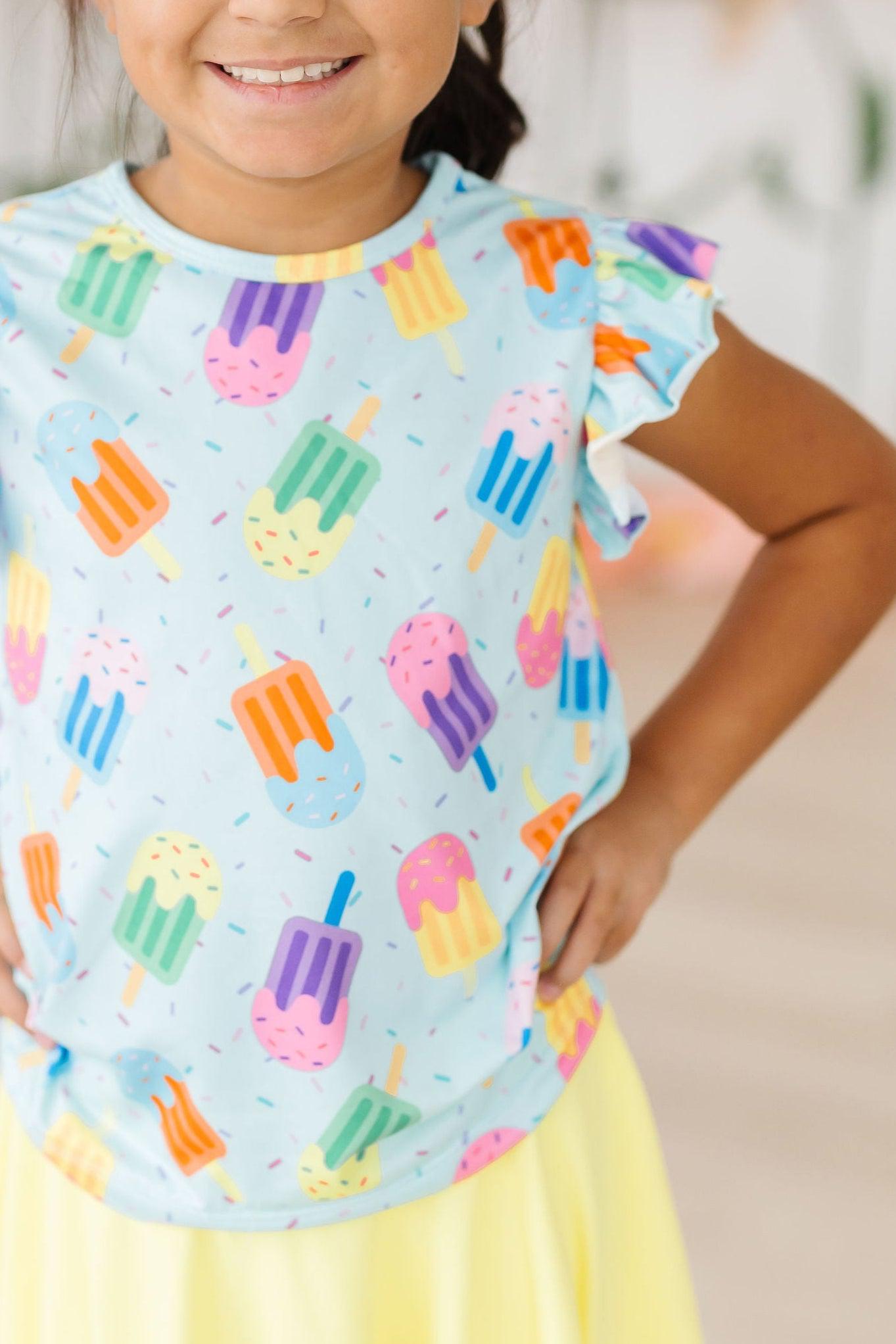 Sweet Treat Short Sleeve Ruffle Tee - Blissfully Lavender BoutiqueMila & Rose ®