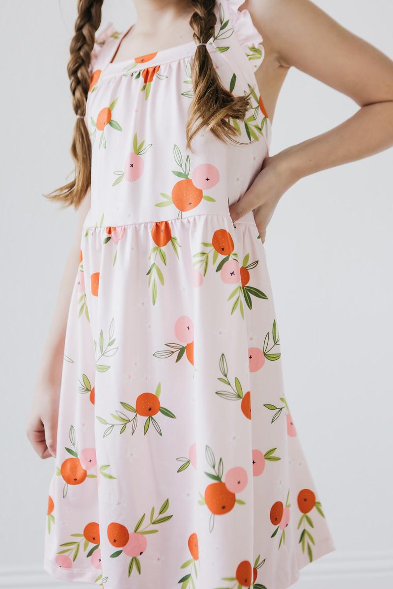 Tangerine Ruffle Cross Back Dress - Blissfully Lavender BoutiqueMila & Rose ®
