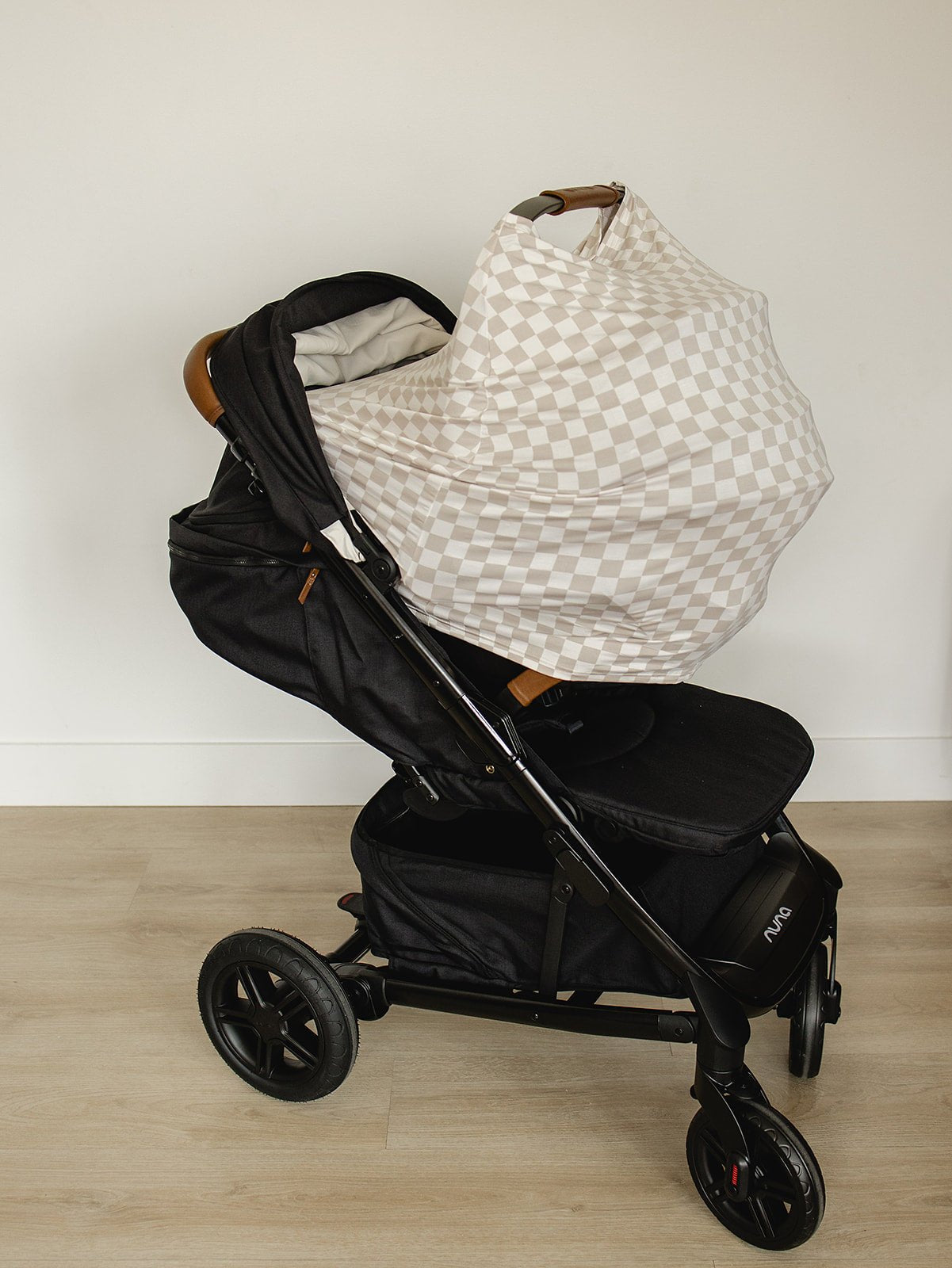Taupe Checkered Bamboo Multi - Use Cover - Blissfully Lavender BoutiqueMebie Baby