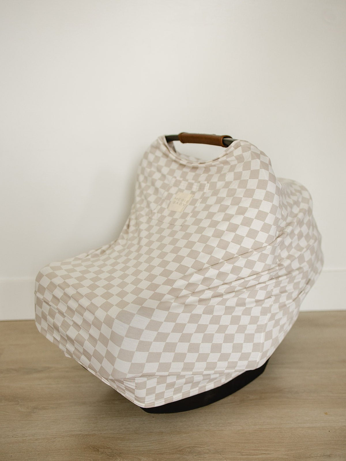 Taupe Checkered Bamboo Multi - Use Cover - Blissfully Lavender BoutiqueMebie Baby