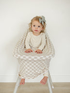 Taupe Checkered Bamboo Multi - Use Cover - Blissfully Lavender BoutiqueMebie Baby