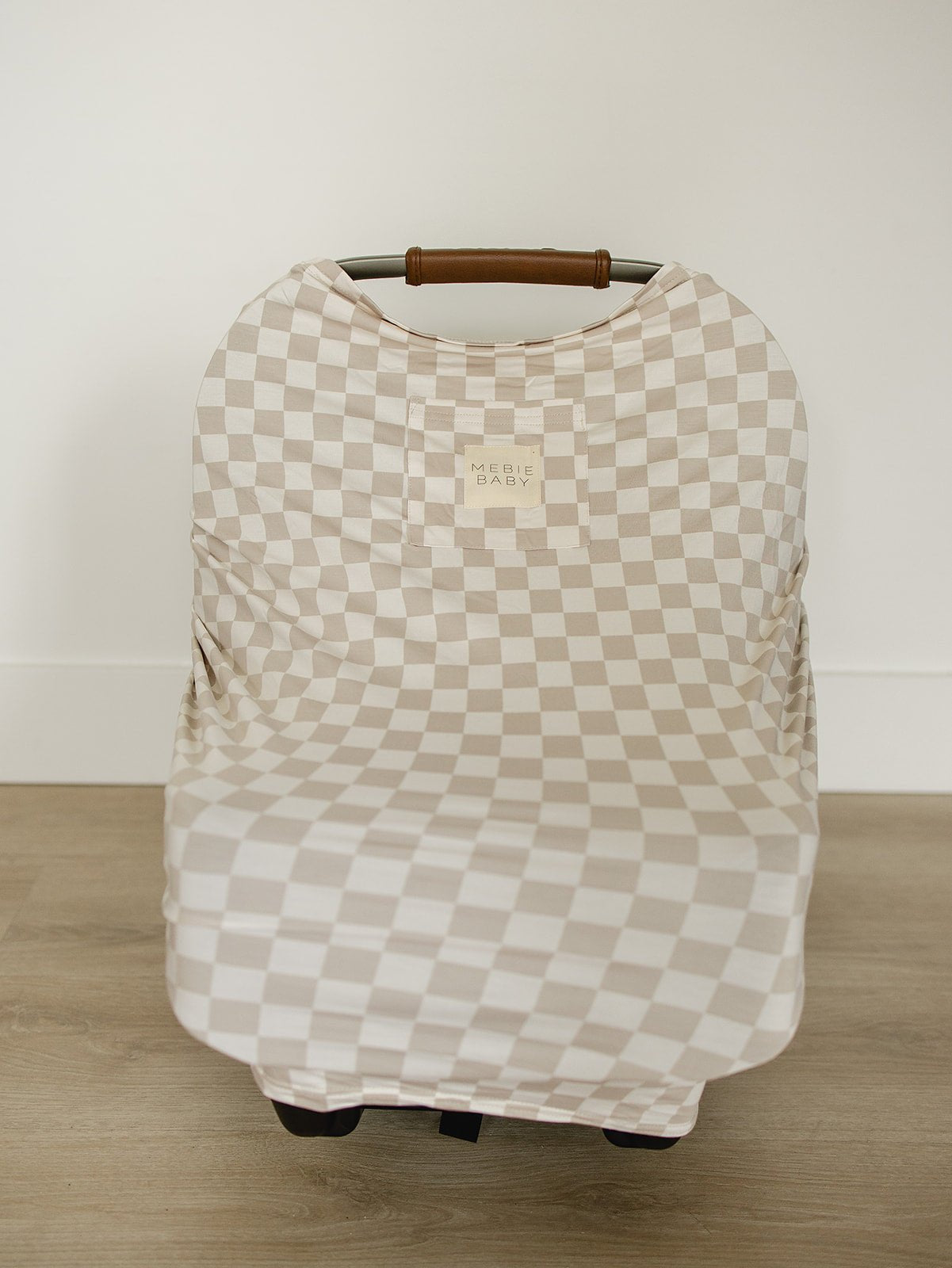 Taupe Checkered Bamboo Multi - Use Cover - Blissfully Lavender BoutiqueMebie Baby