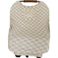 Taupe Checkered Bamboo Multi - Use Cover - Blissfully Lavender BoutiqueMebie Baby