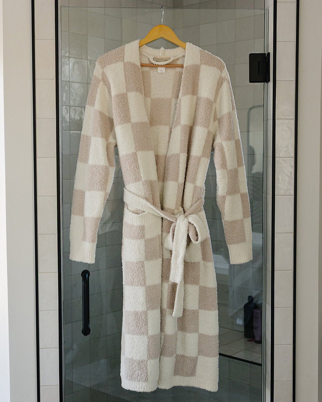 Taupe Checkered Women’s Robe - Blissfully Lavender BoutiqueMebie Baby