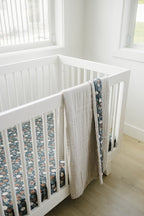 Taupe Stripe + Midnight Floral Muslin Quilt - Blissfully Lavender BoutiqueMebie Baby