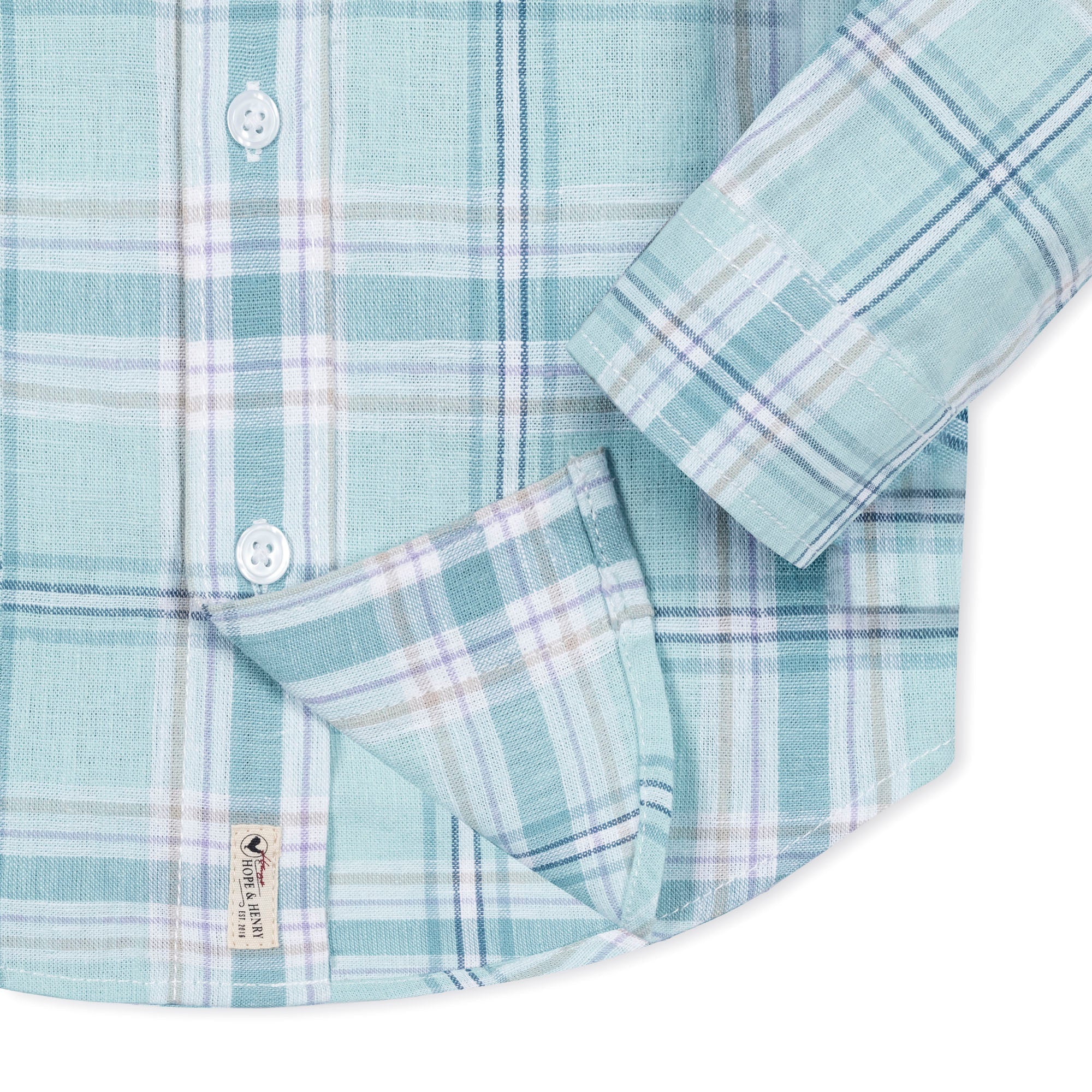 Tea Room Blue Plaid Linen Button - Down Shirt - Blissfully Lavender BoutiqueHope & Henry