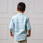 Tea Room Blue Plaid Linen Button - Down Shirt - Blissfully Lavender BoutiqueHope & Henry