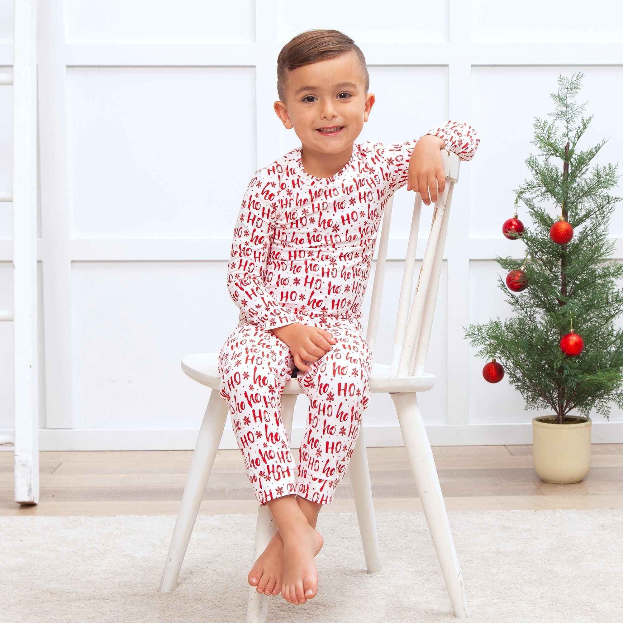 Christmas Bamboo Kids' Pajama Set Ho-Ho-Ho