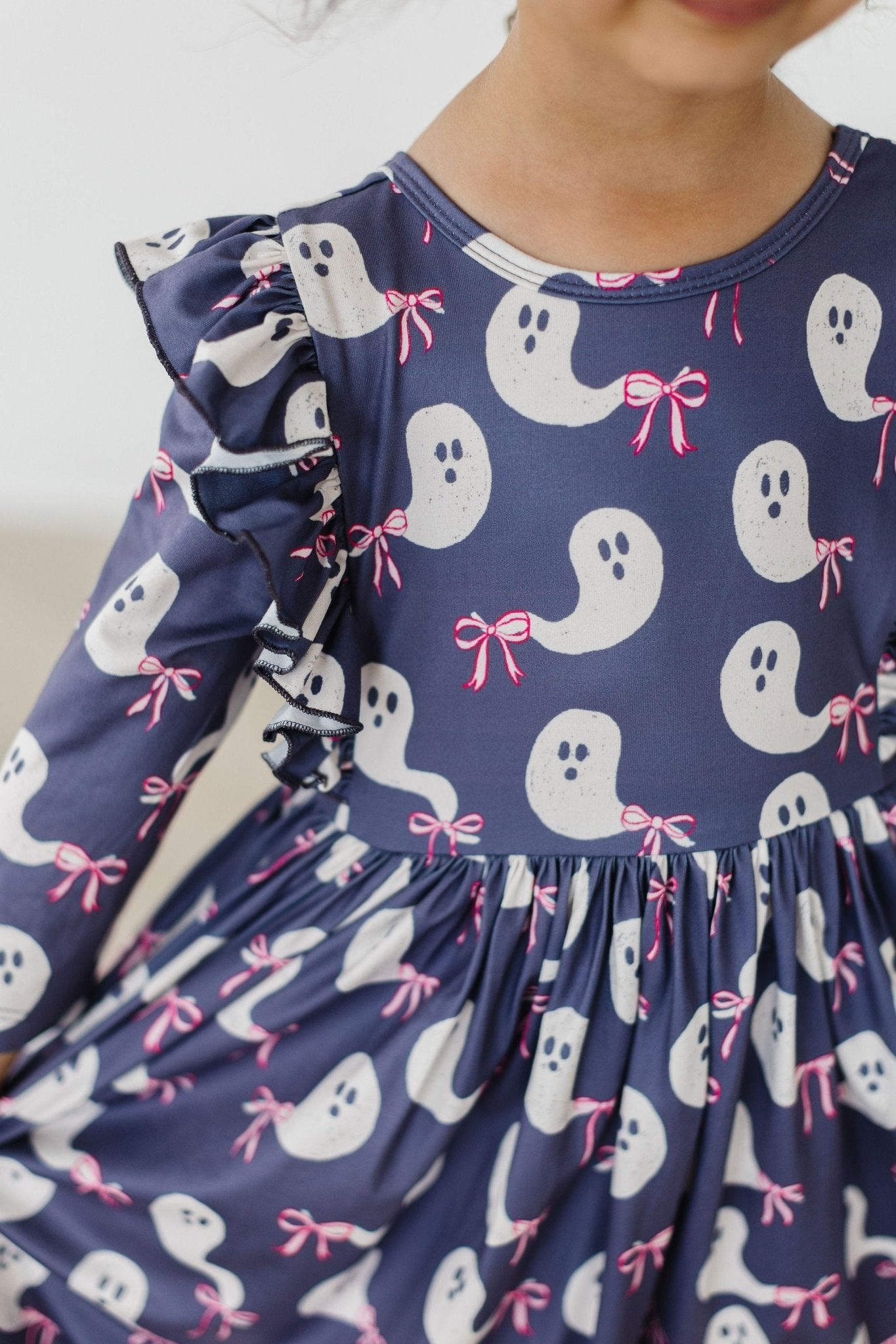 Tied with a Boo 3/4 Ruffle Twirl Dress - Blissfully Lavender BoutiqueMila & Rose ®
