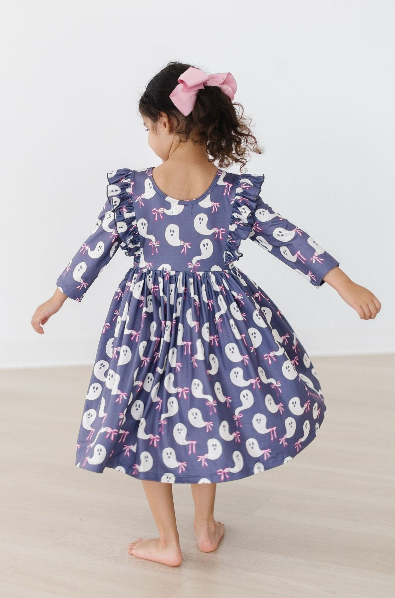 Tied with a Boo 3/4 Ruffle Twirl Dress - Blissfully Lavender BoutiqueMila & Rose ®