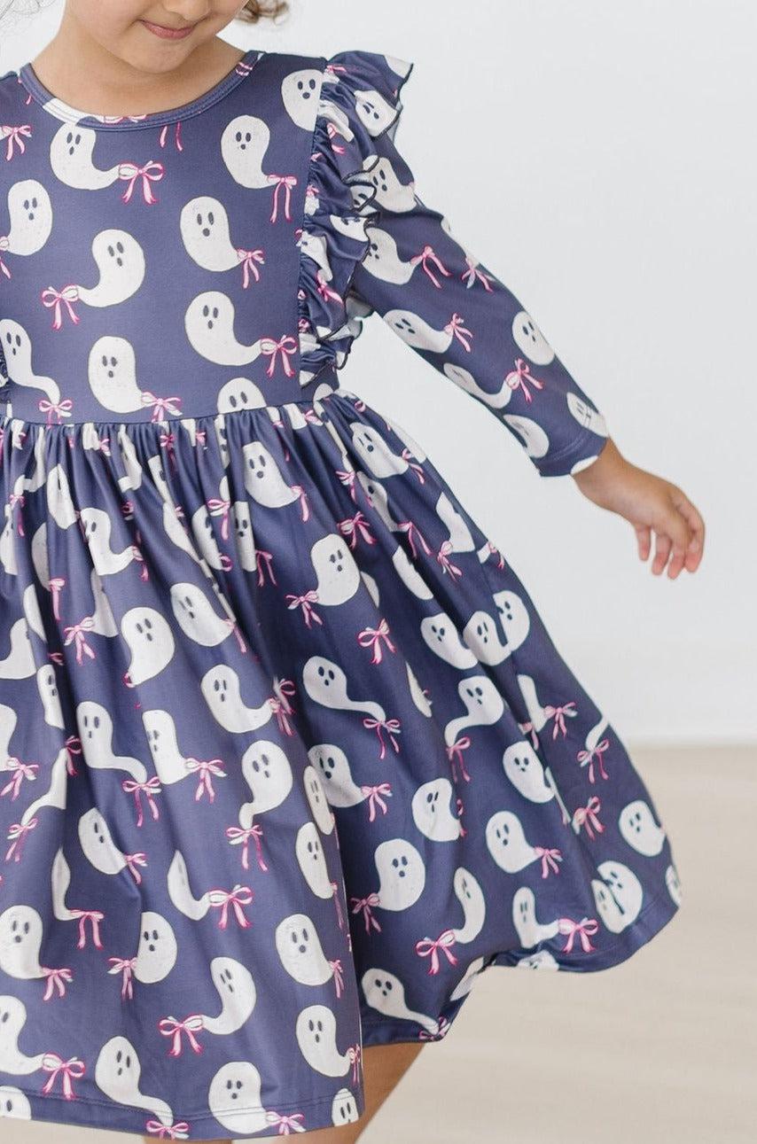 Tied with a Boo 3/4 Ruffle Twirl Dress - Blissfully Lavender BoutiqueMila & Rose ®