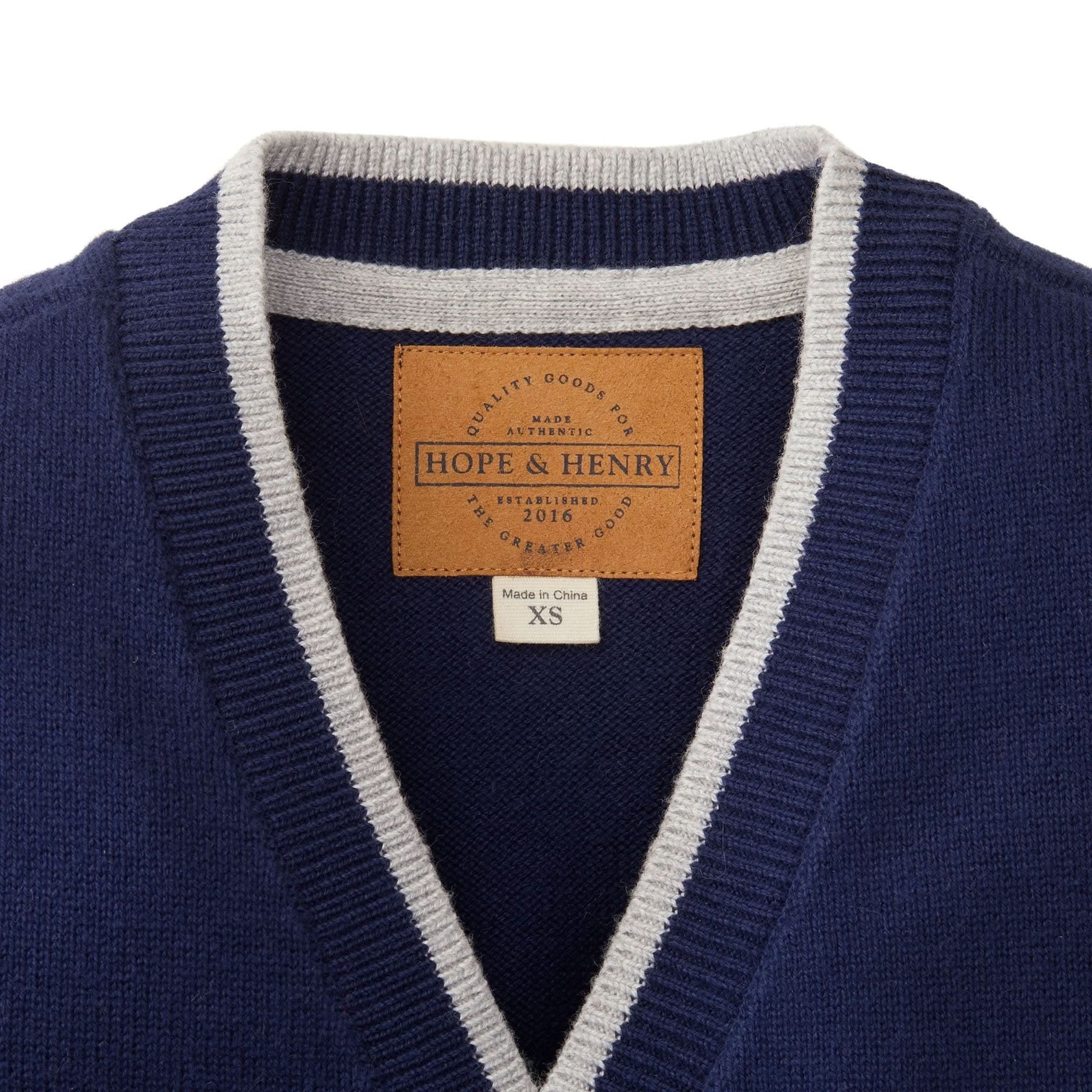 Boys Tipped Organic Cardigan with Elbow Patches